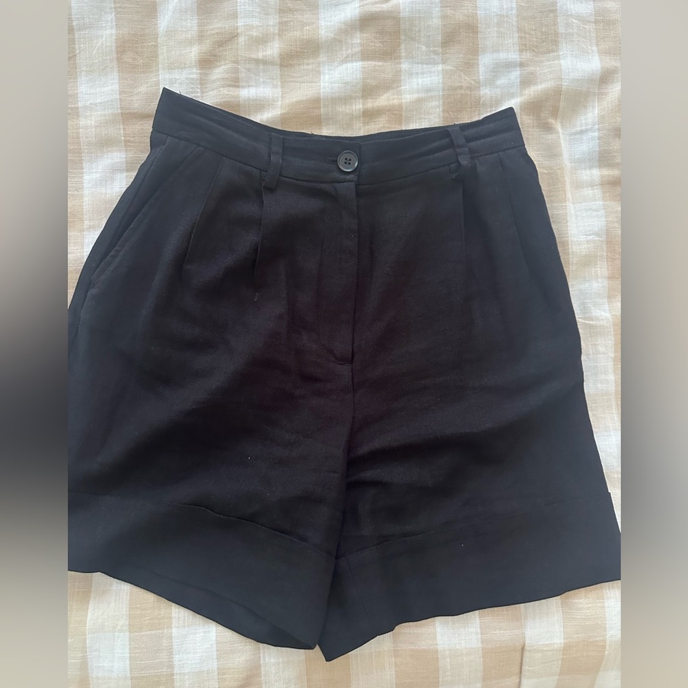 Zara linen shorts.